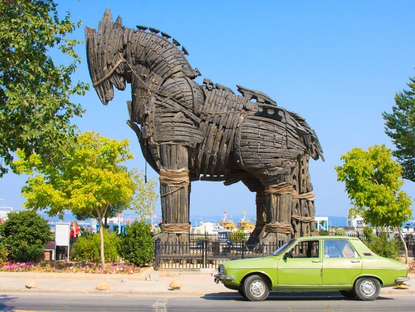 Trojanisches Pferd von Troja in Çanakkale